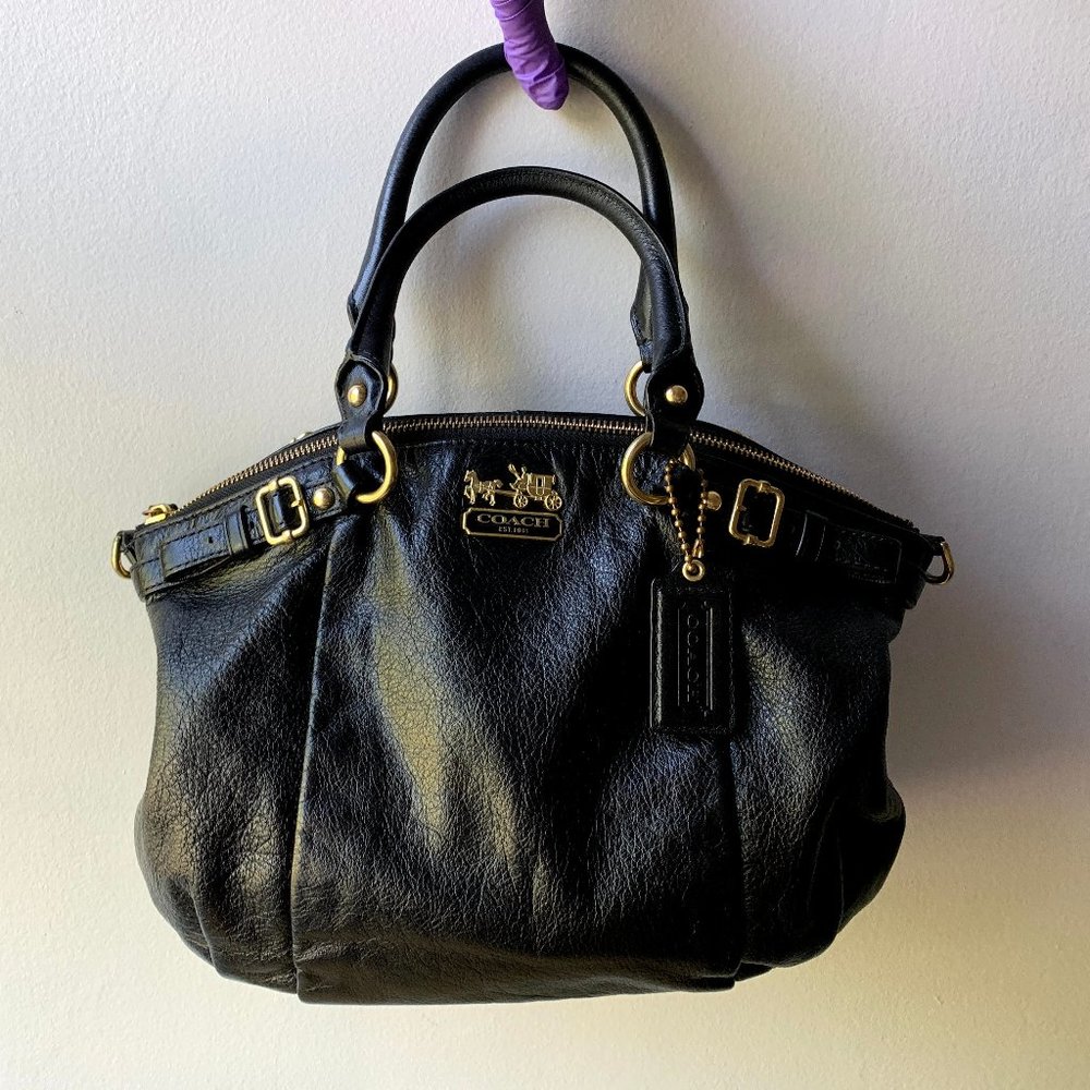 COACH Sophia Satchel in Black Leather